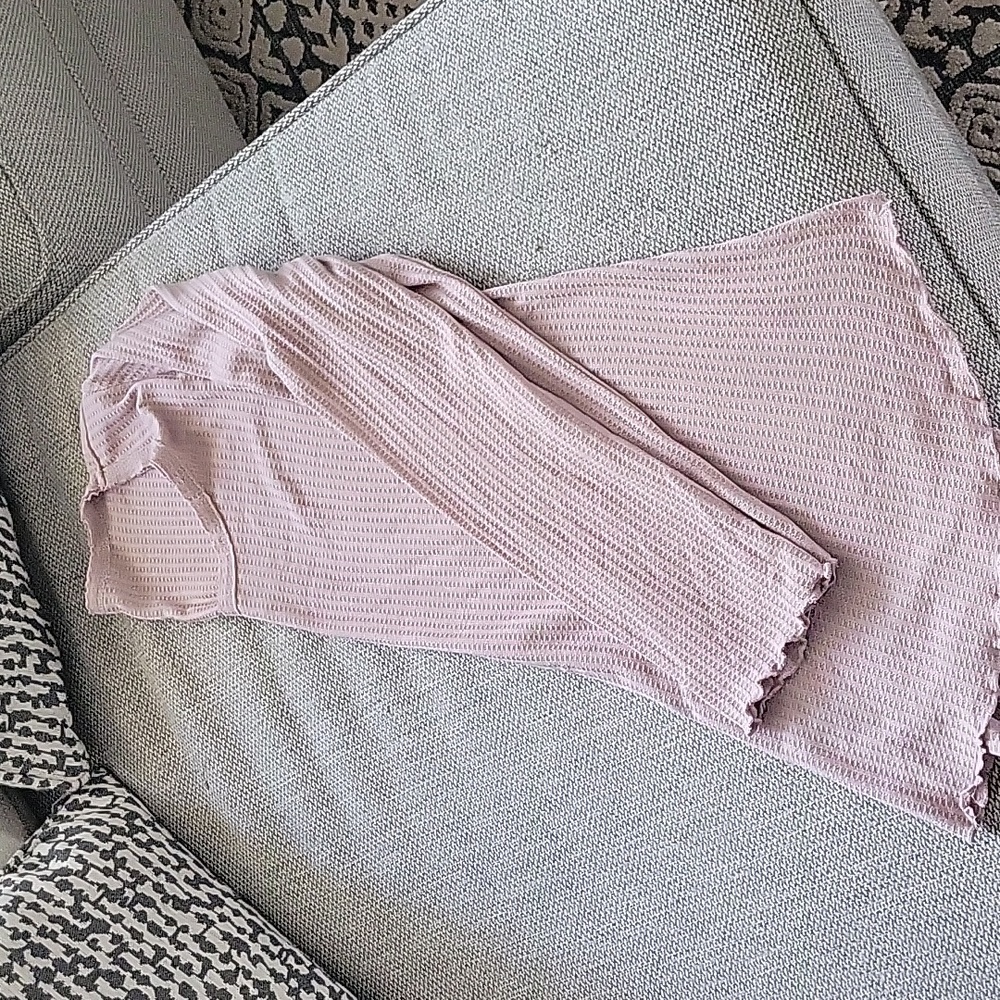 Maurices 24/7 Waffle Long Sleeve Shirt pink/purple